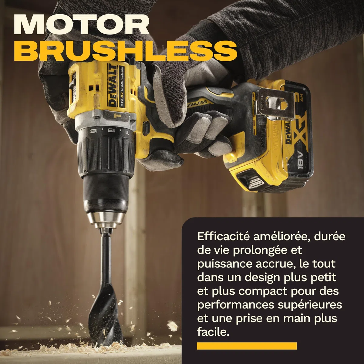 DEWALT Taladro percutor compacto sin escobillas 18V XR con 2 baterías de iones de litio de 5Ah y caja de kit TSTAK, enchufe europeo, DCD799P2T-QW