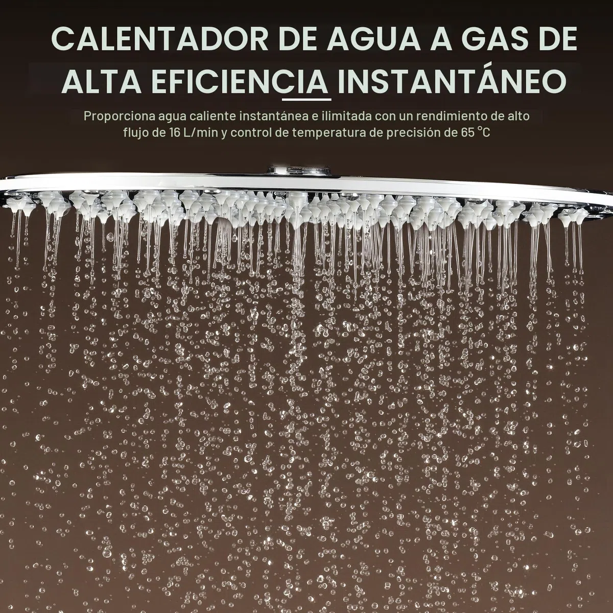 Fulgutonit Calentador de Agua de Gas 16L Con Ducha Sobrealimentada, Calentador de Agua de Gas GLP Propano Butano Adecuado Para el Hogar, Vehículos Recreativos y Exteriores