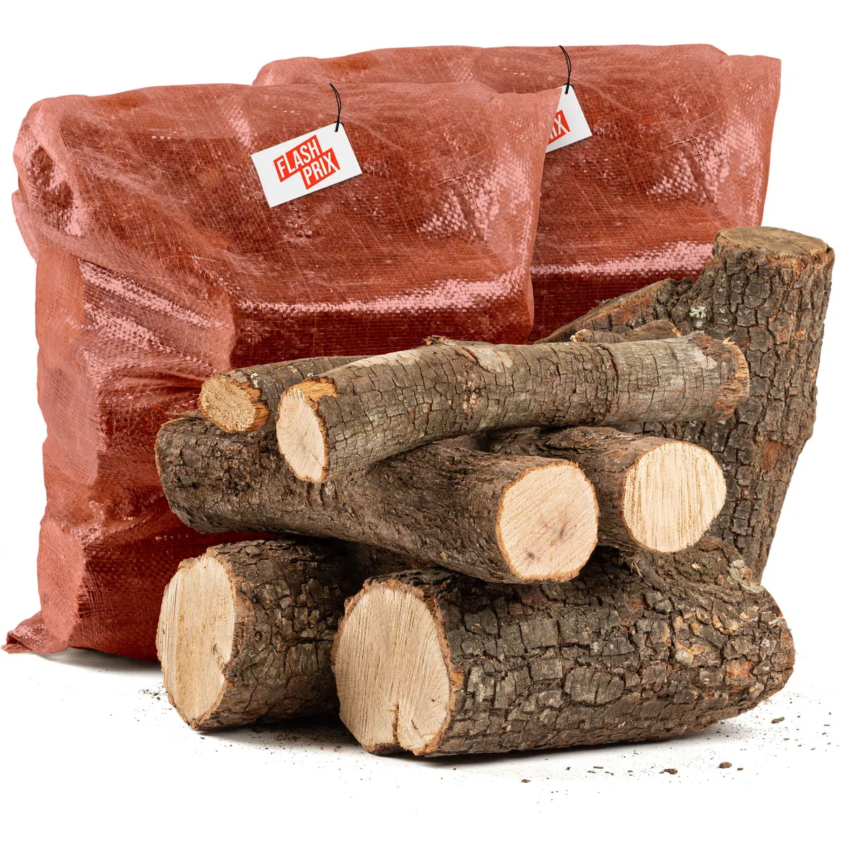 Leña Encina Seca Ecológica Cortada en Troncos Medianos para Barbacoa, Chimenea, Caldera y Estufa, 24Kg