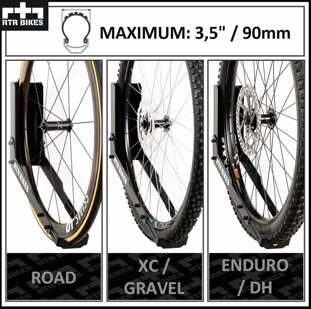 RTR BIKES Kranked Twist Soporte Bicicleta Pared Giratorio – Colgador Vertical Rotativo 180° – para E-Bikes y MTB hasta 30kg – Ruedas 24-29" – Ahorra Espacio – Hecho en UE