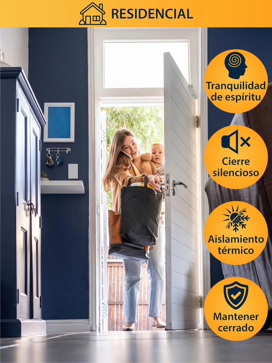 NAPOLEON N-1000 Cierrapuertas Automático Robusto - Normas EN1154/EN1634 - Comercial & Residencial - Puertas de 20Kg a 60Kg Tamaño 3 - Plantilla de Taladros - Instalación Fácil y Rápida (Blanco)