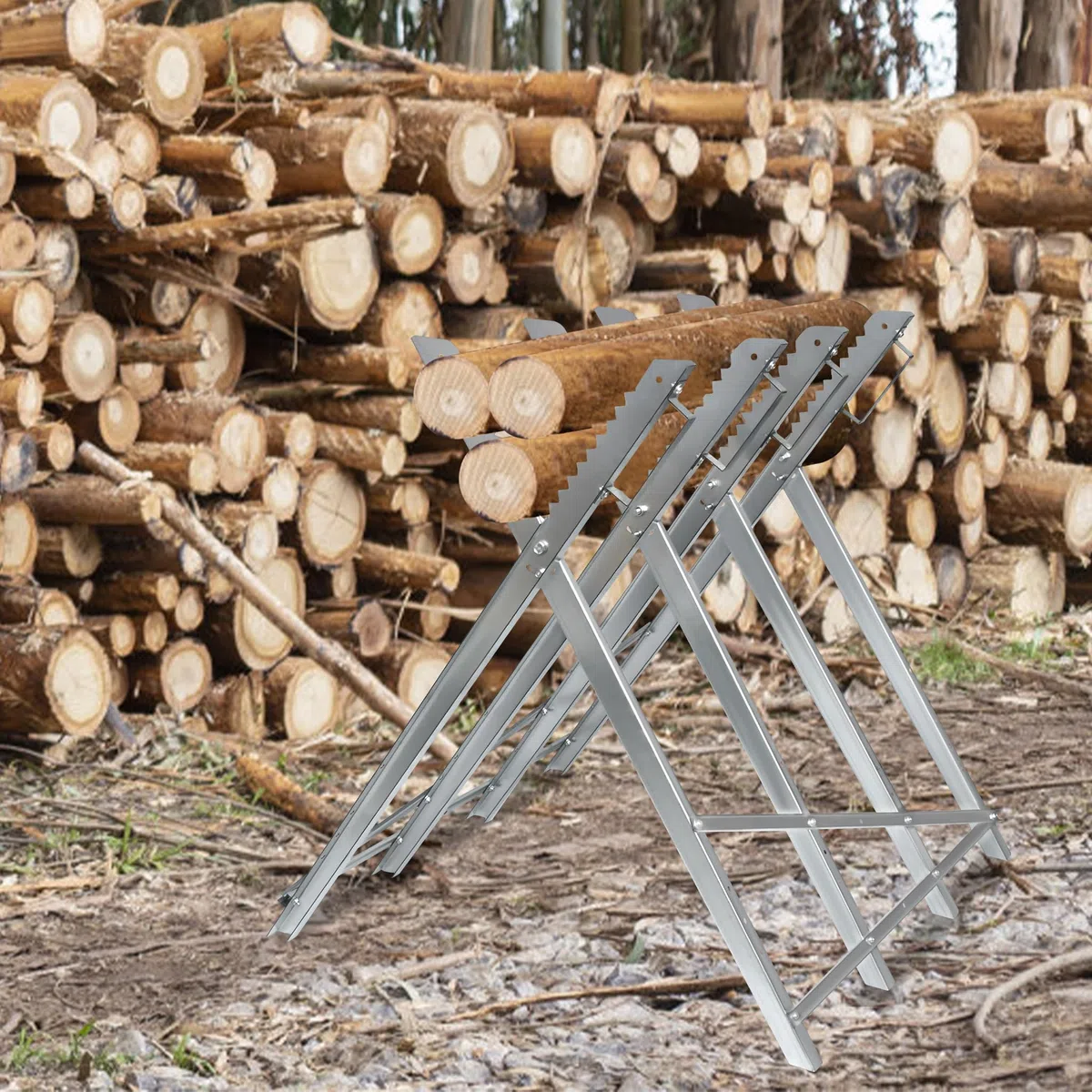 ACXIN Caballete plegable de metal, galvanizado, plegable, para motosierras, 82 x 80,5 x 79 cm, capacidad de carga máx. 150 kg