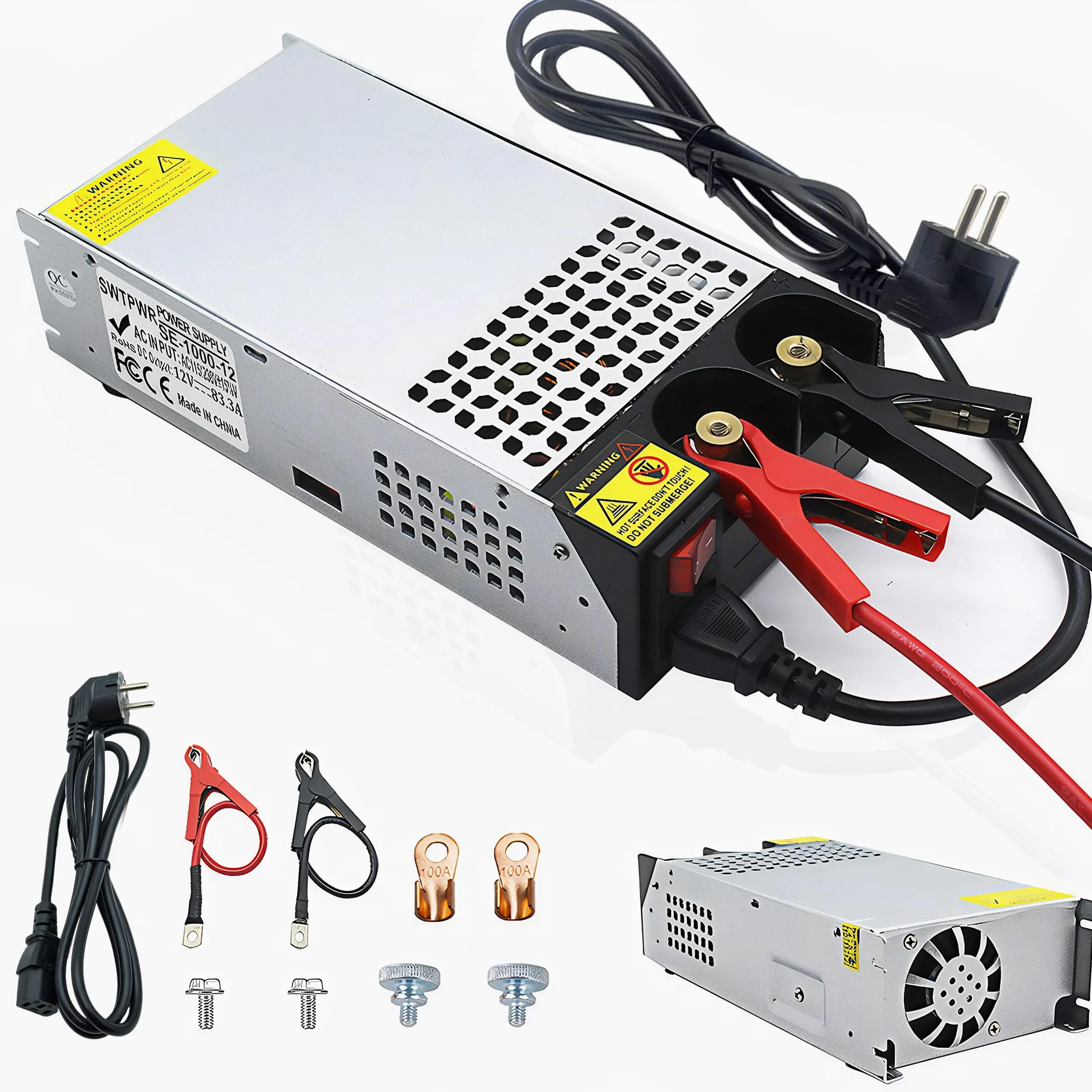 DC 12 V 83 A 1000 W Fuente de alimentación Transformador 230 V CA a CC 12 V 83 A Convertidor 1000 W Alimentación para 12 V Driver LED Motor Bomba Cámara Seguridad CCTV Radio SMPS 110 V/230 V