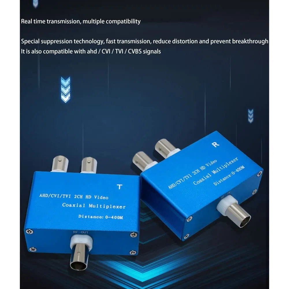 1080P AHD/CVI/TVI / 2CH HD Multiplexor de vídeo coaxial (Vídeo de 2 canales en una transmisión por cable coaxial)