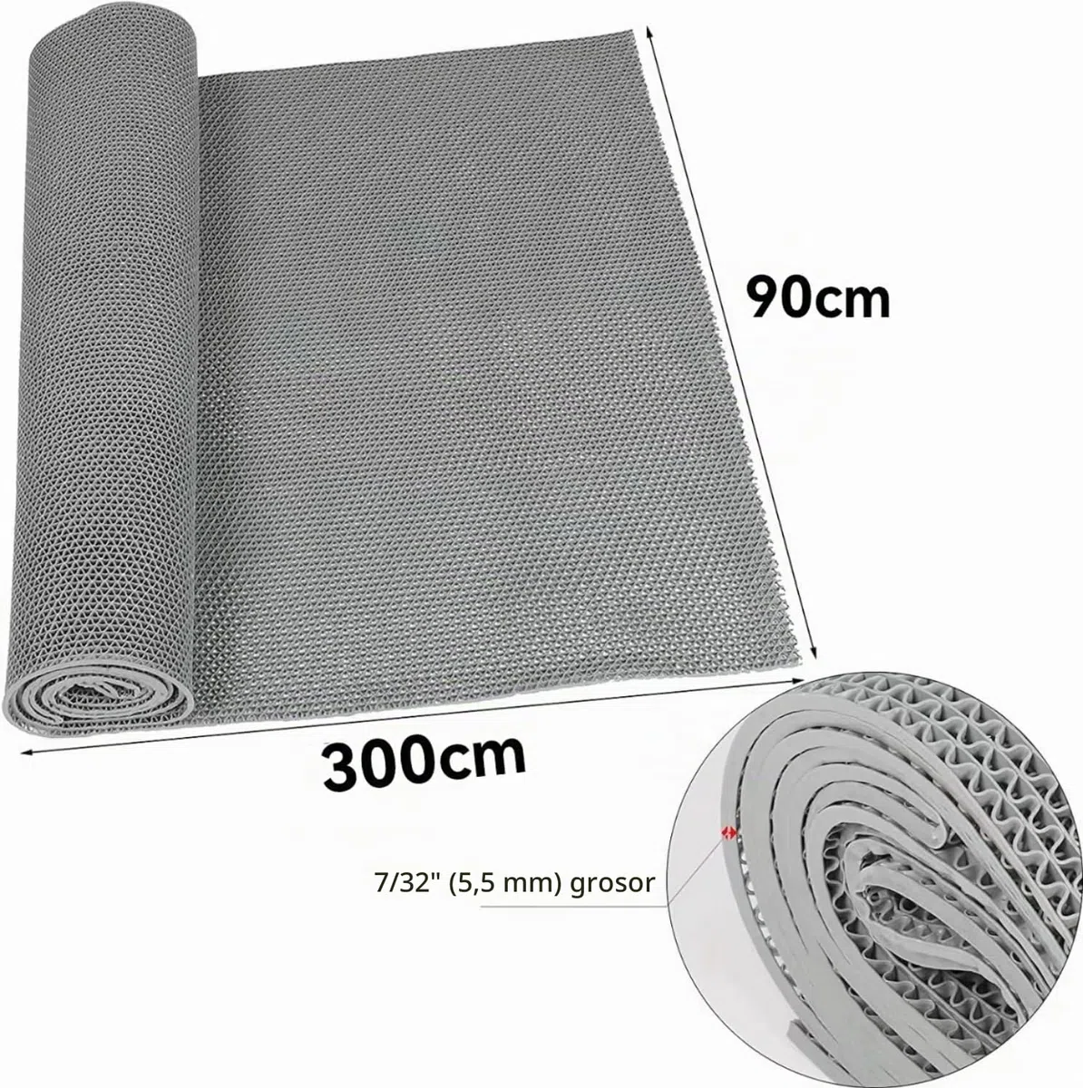 BWKJMY Tapete de drenaje antideslizante para el suelo de 3x10 pies de grosor, para garaje, piscinas, restaurantes, bares de baño, patio, exterior, interior, tapete impermeable, tapete de goma gris
