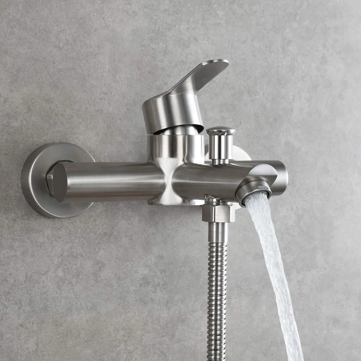 CIENCIA Grifo Ducha Bañera de Pared Acero Inoxidable para Baño, SNA516