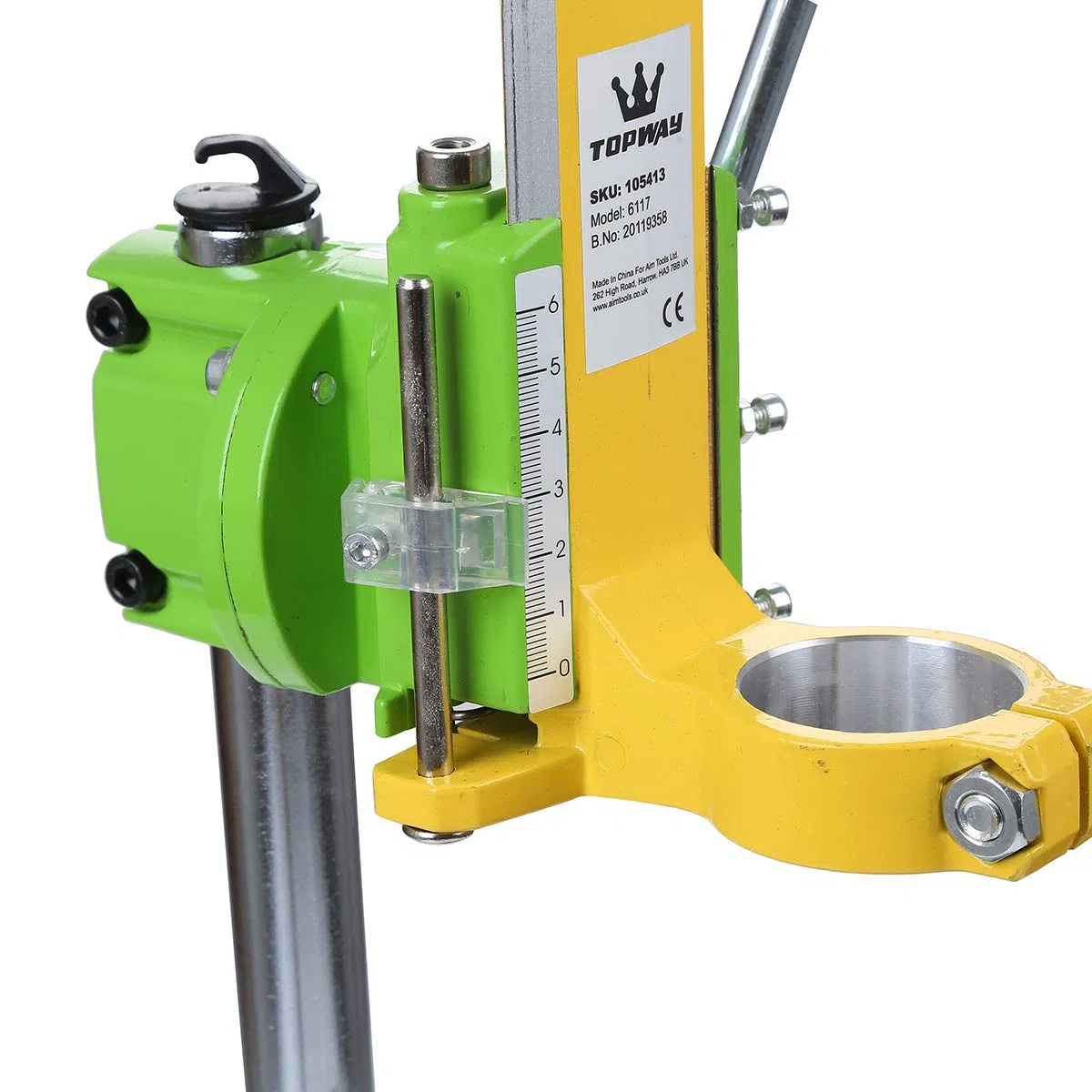 TOPWAY Soporte para Taladro, 38-43mm de Diámetro del Cuello Universal Taladro Eléctrico Prensa Banco de Trabajo Soporte para Mesa Superior para Taller Industrial, Max Profundidad de Perforación 60mm