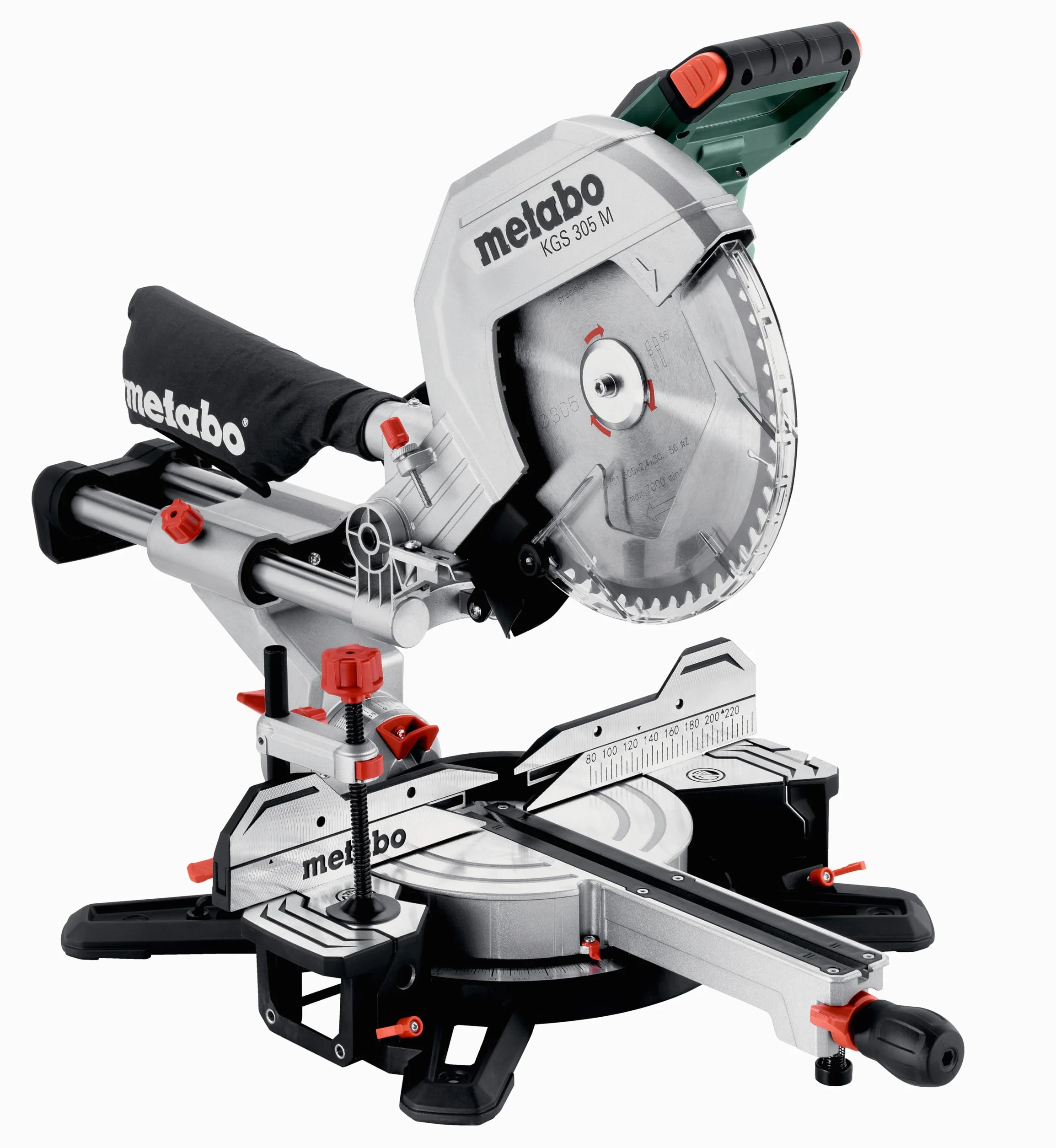 Metabo Ingletadora KGS 305 M con Línea de Corte Precisa y Disco de 305mm - Sierra de Tracción Compacta y Portátil de Alto Rendimiento