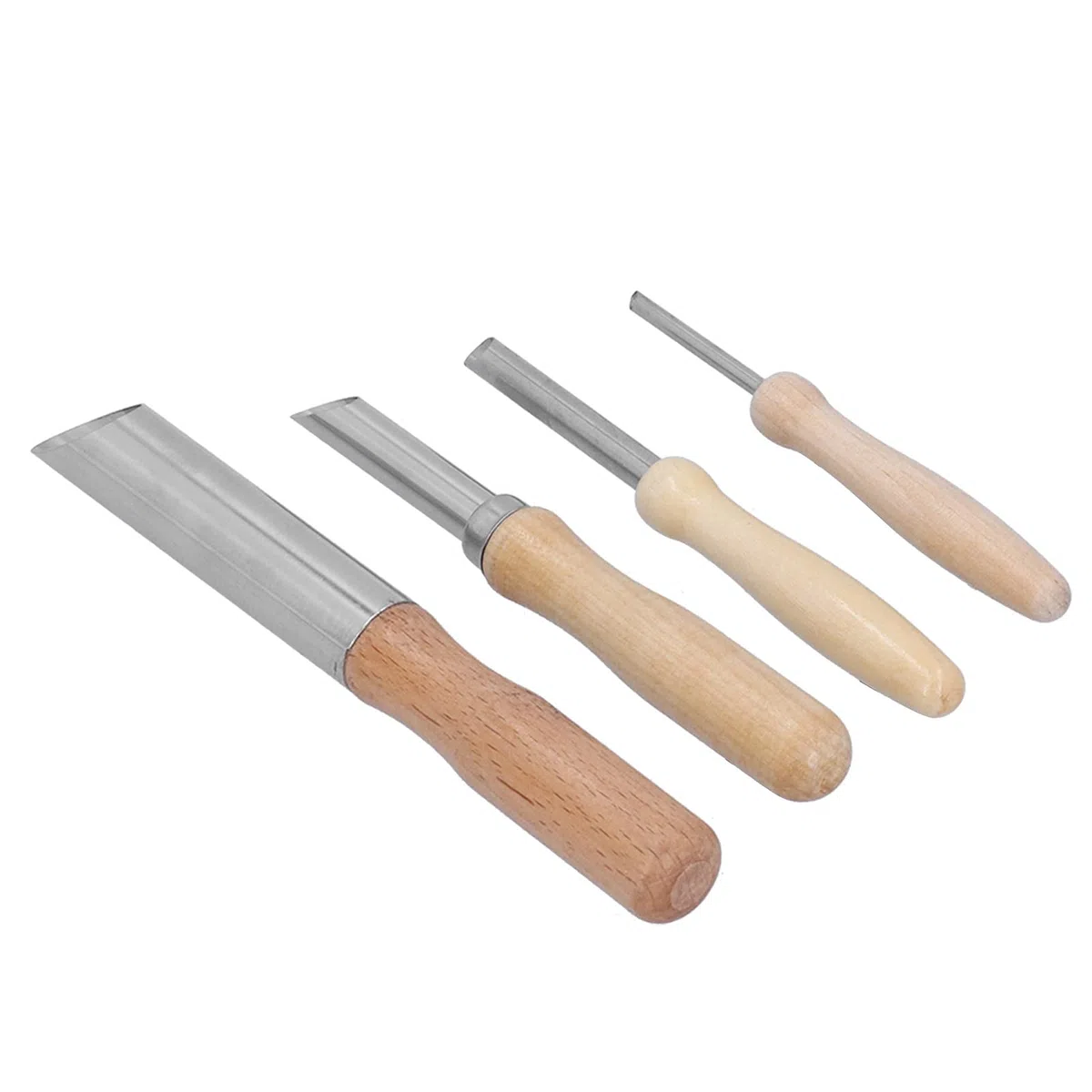 Pssopp Cortadores de Agujeros de Arcilla 4 Piezas, Herramienta Escultura Agujeros Perforación Cerámica Acero Inoxidable con Madera, Diseño Portátil, Uso Versátil para Escultura, Perforación, Ideal