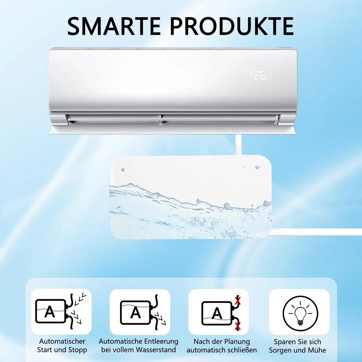Bomba de Condensado Automática, Bomba de Condensado de bajo Ruido para Almacenamiento de Agua de 200ml, Bomba de Descarga de Condensado de 24 M³/h para Horno Deshumidificador HVAC