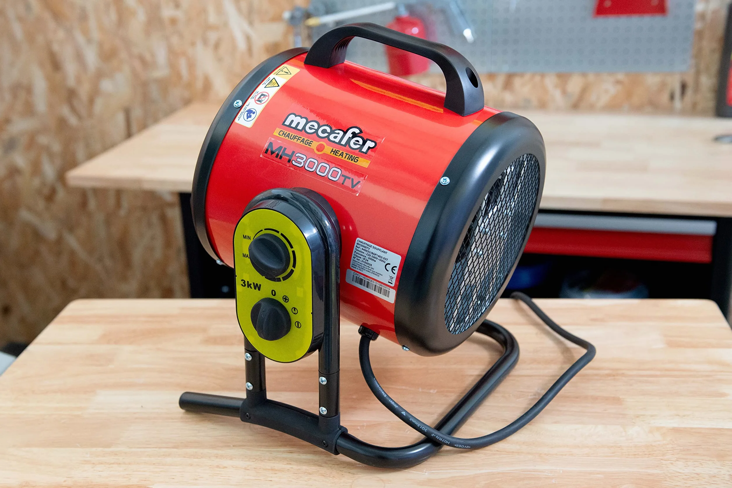 Mecafer Turbo mh3000vt - Calefactor, de aire, para taller (3000 W, máximo 40 m²)