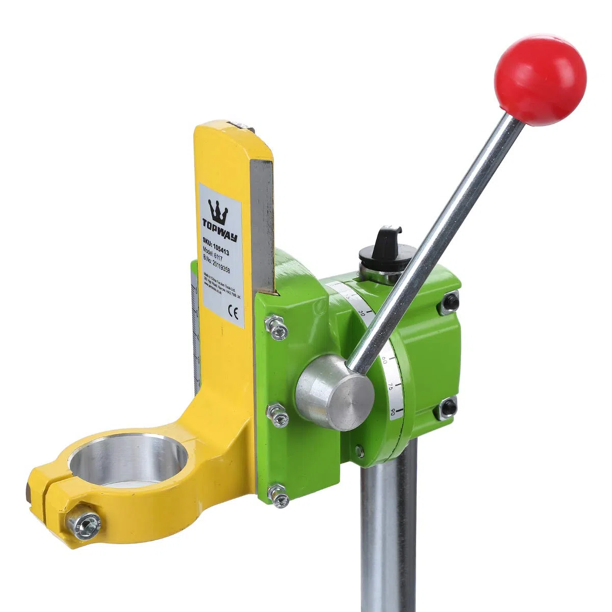 TOPWAY Soporte para Taladro, 38-43mm de Diámetro del Cuello Universal Taladro Eléctrico Prensa Banco de Trabajo Soporte para Mesa Superior para Taller Industrial, Max Profundidad de Perforación 60mm