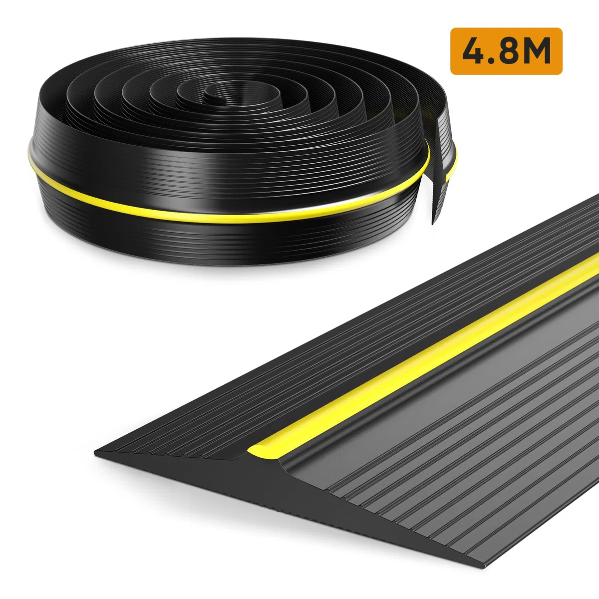 Sello de umbral de puerta de garaje 4.8m/13mm Burlete para Puerta de Garaje goma multiusos para puerta de garaje fácil de cortar resistente a la intemperie puede evitar que el agua la lluvia