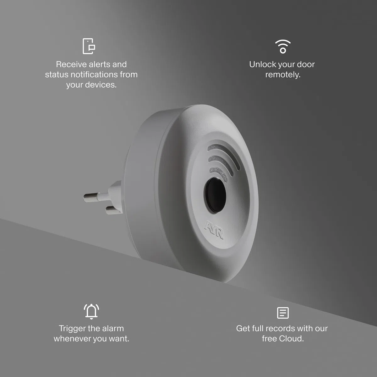 AYR Nex - Pasarela Wi-Fi Inteligente para Cerraduras AYR Pass y AYR Lock Pro, Control Remoto Desde el Móvil, Notificaciones en Tiempo Real y Conexión con Alexa y Google Home [Blanco Mate]