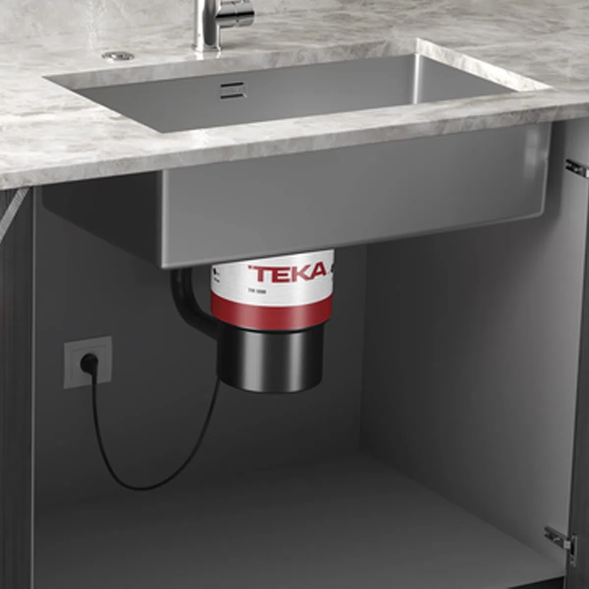 TEKA Triturador de Fregadero, de Acero Inoxidable, Triturador de Basura y Alimentos con Protección Anti Corrosión, Potencia 0,55 CV (380 W), Medidas 17,3 x 31,8 cm, Modelo TR 550