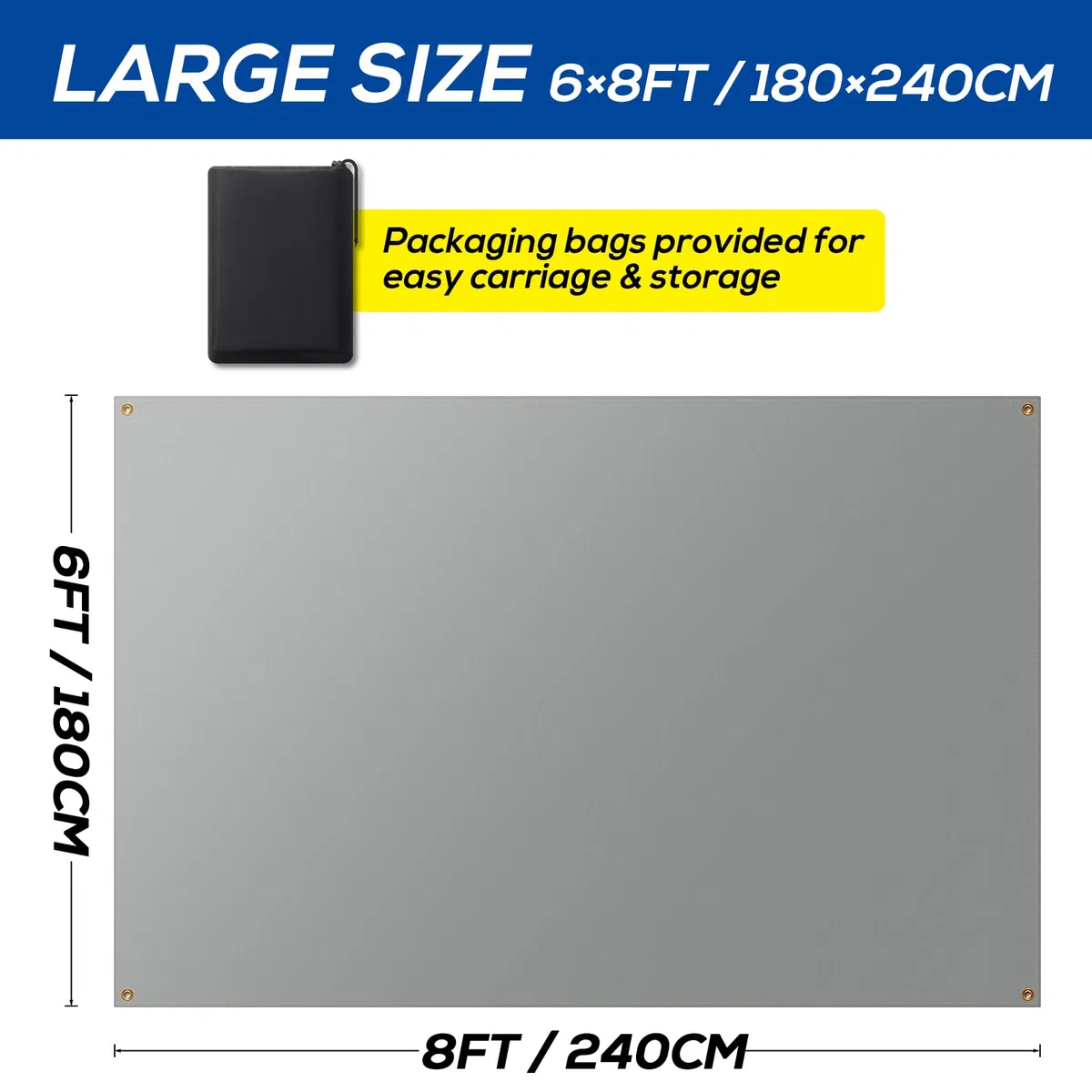 PAWBOSE Mantas ignífugas de vidrio con silicona, 180x240 cm. Protección para soldadura y corte, con bolsa. Uso interior y exterior.