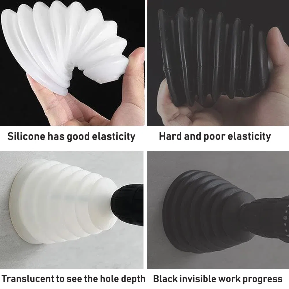 Colector de Polvo de Taladro Eléctrico 2PZ Cubierta para Polvo para Taladro Eléctrico, Eléctrico Taladro Cubierta de Polvo, Utilidad Fácil Durable Herramienta Accesorios, con 10 accesorios