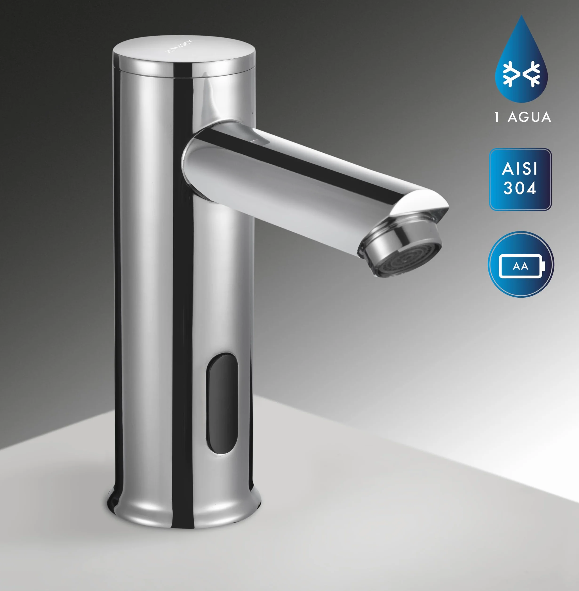 Grifo Electrónico Bajo con Sensor, Grifo Automático de 1 Agua, Sensor Infrarrojo sin Contacto, Mezclador de Agua Fría y Caliente, Latón Cromado Resistente (1 Agua)