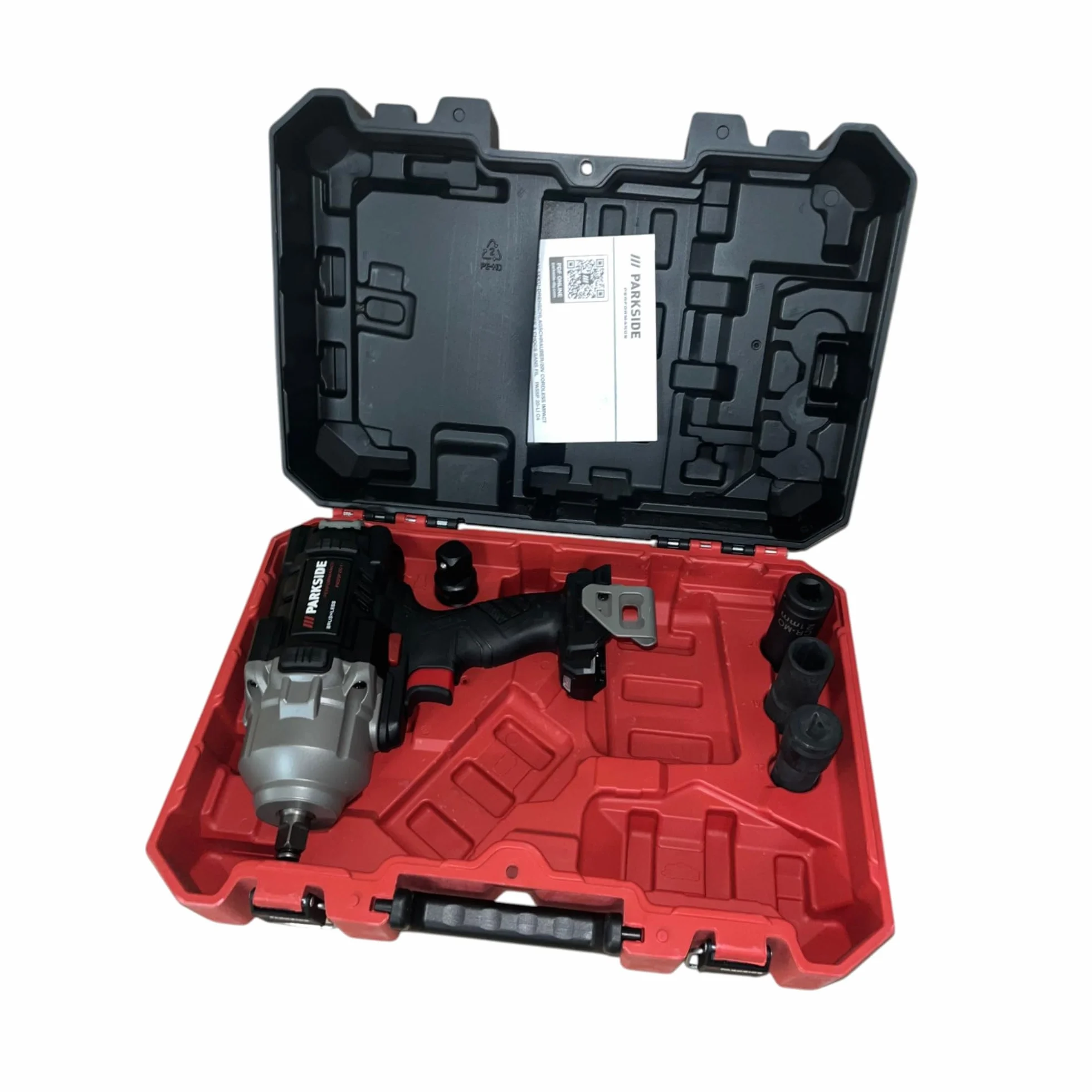 Llave de impacto inalámbrica PARKSIDE PERFORMANCE PASSP 20- Li X20V, máx. 1898 Nm, hasta M33, 1/2"(en maletín de transporte, sin batería ni cargador)
