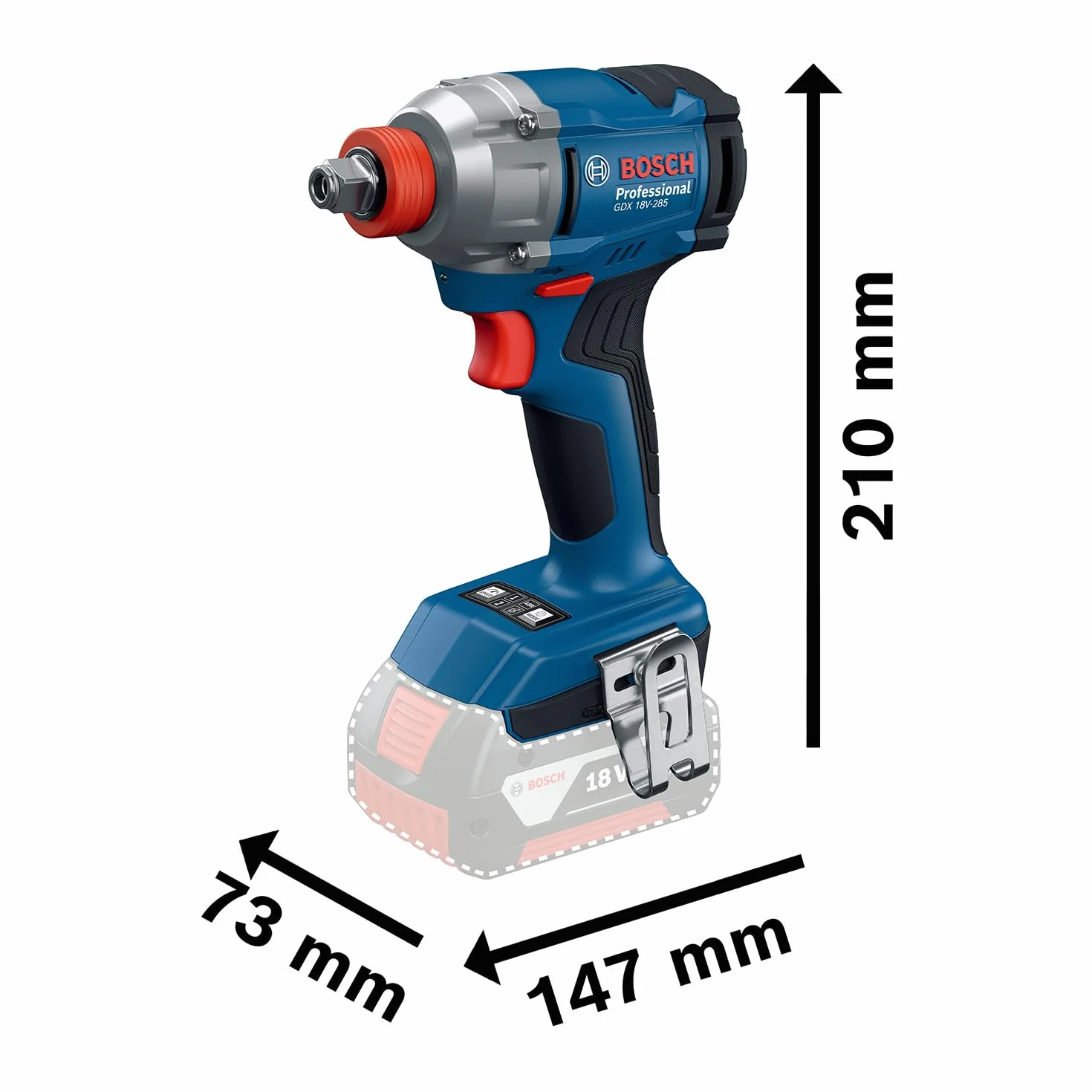 Bosch Professional 18V System llave de impacto a batería GDX 18V-285 (incl. 2x baterías GBA 4.0Ah, cargador GAL 18V-20, L-BOXX)