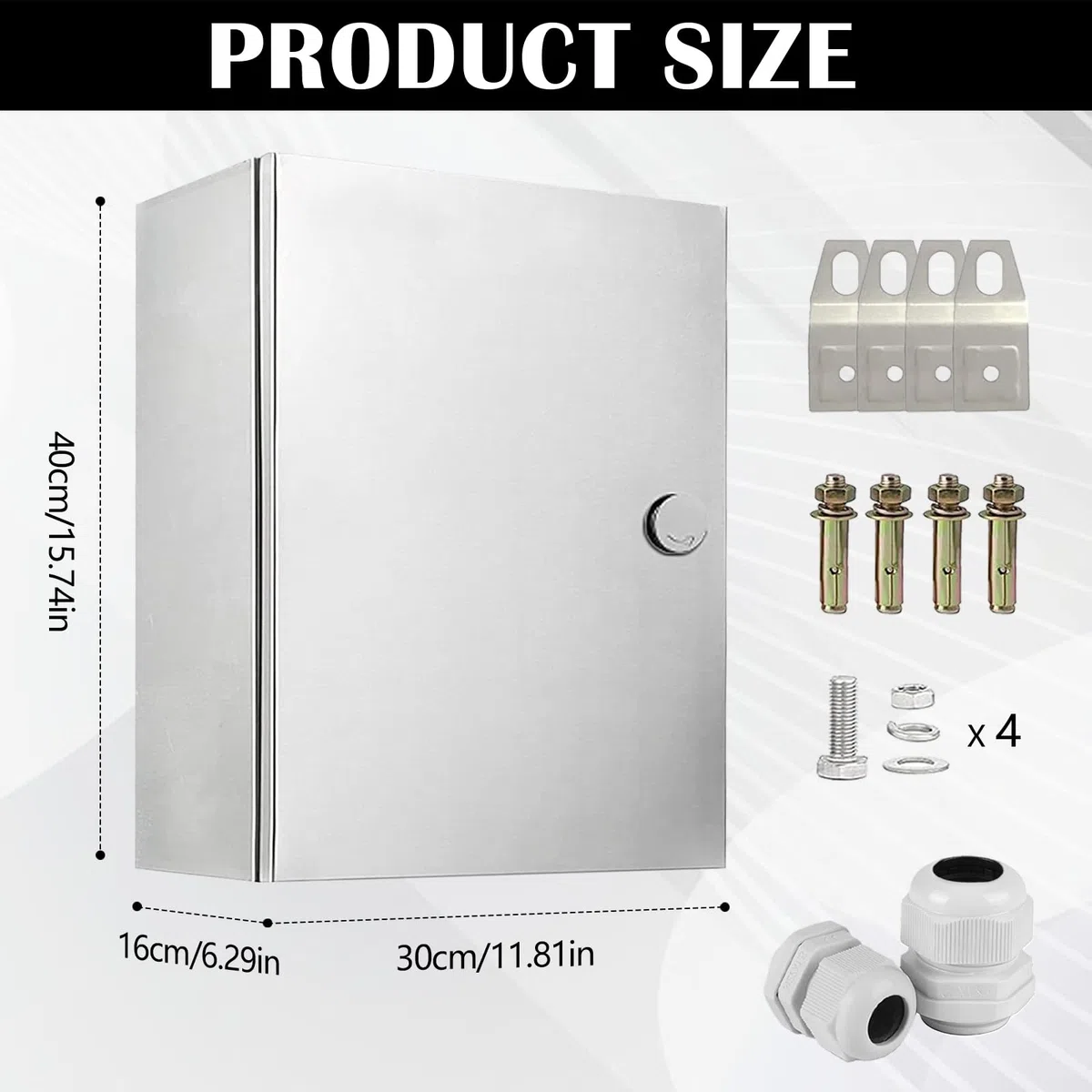 Caja Cuadro Electrico Metalicas Exterior, Caja Eléctrica de Acero Inoxidable Gabinete Eléctrico Caja de Distribución Montada en la pared con Cerradura caja de Conexiones Metálica (40x30x16)