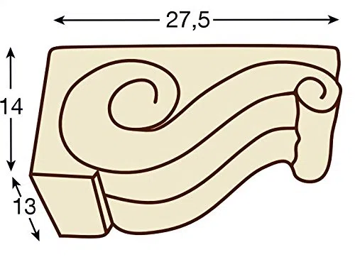 Mensula para Viga de Poliuretano 13cm x 27,5cm x 14cm Nogal Oscuro
