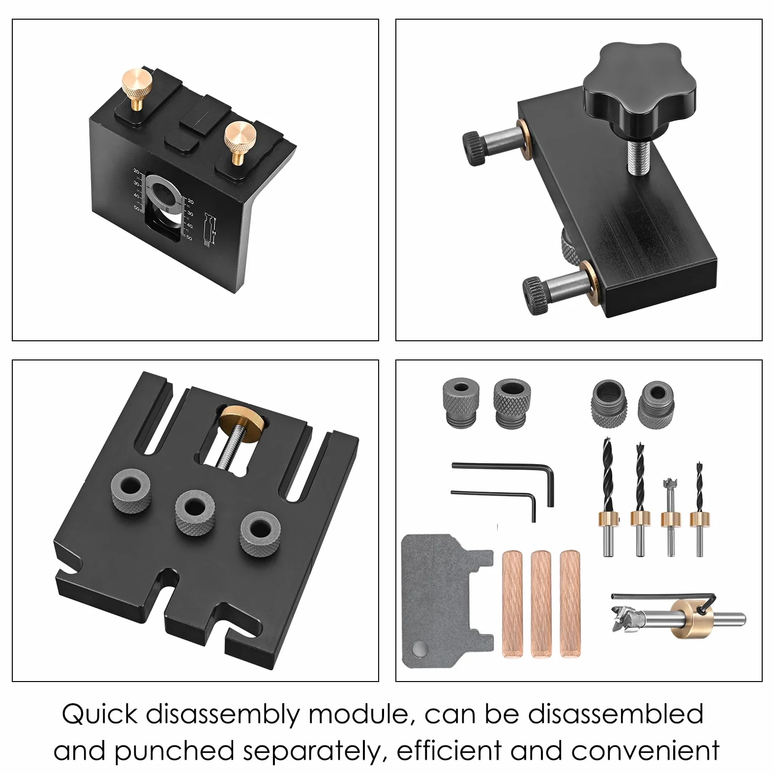Kit de plantillas de orificio de bolsillo 3 en 1 6/8/10/15mm con clip de posicionamiento