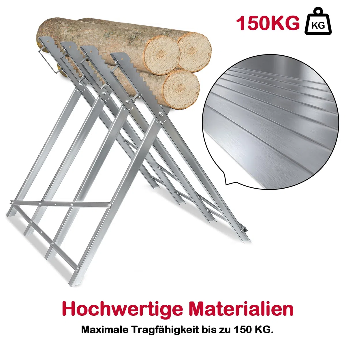 ACXIN Caballete plegable de metal, galvanizado, plegable, para motosierras, 82 x 80,5 x 79 cm, capacidad de carga máx. 150 kg