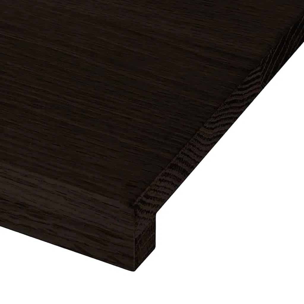 vidaXL Peldaños de escalera 2 uds madera maciza roble marrón oscuro, peldaño de escalera, peldaño de escalera de roble, alféizar de ventana