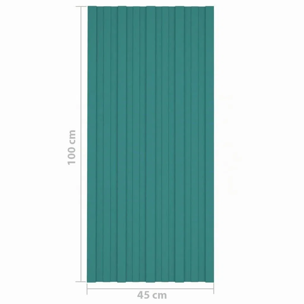 vidaXL 36x Panel para Tejado Plancha Lámina de Techo para Garaje Caseta Placa Cobertizos Establos Casas Móviles Acero Galvanizado Verde 100x45 cm