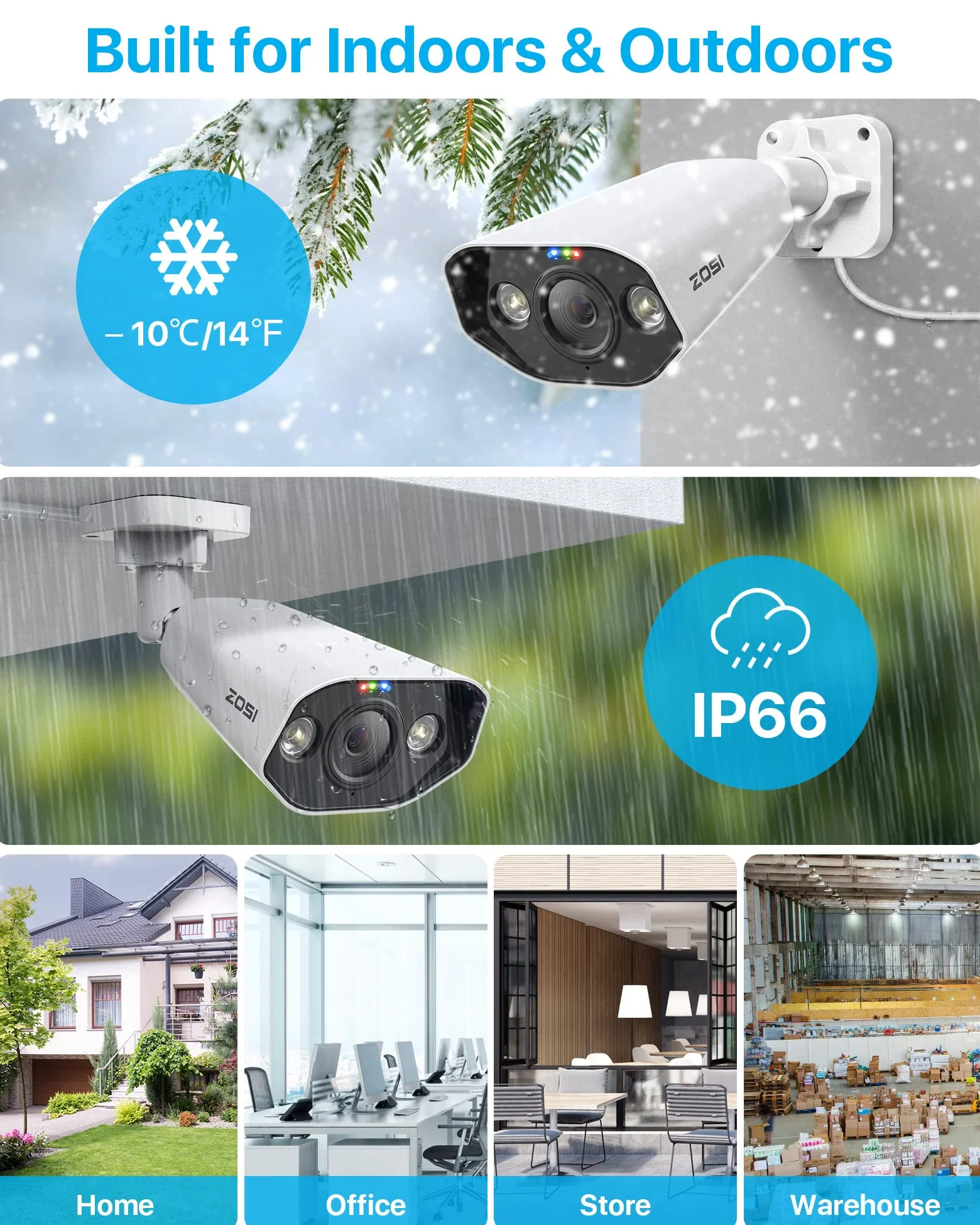 ZOSI 4K Kit de Cámara de Vigilancia PoE 8CH 8MP H.265+ Grabador NVR y 2TB Disco Duro con 8pcs Cámara de Seguridad Exterior, Visión Nocturna en Color, Alarma de Movimiento, Audio Bidireccional