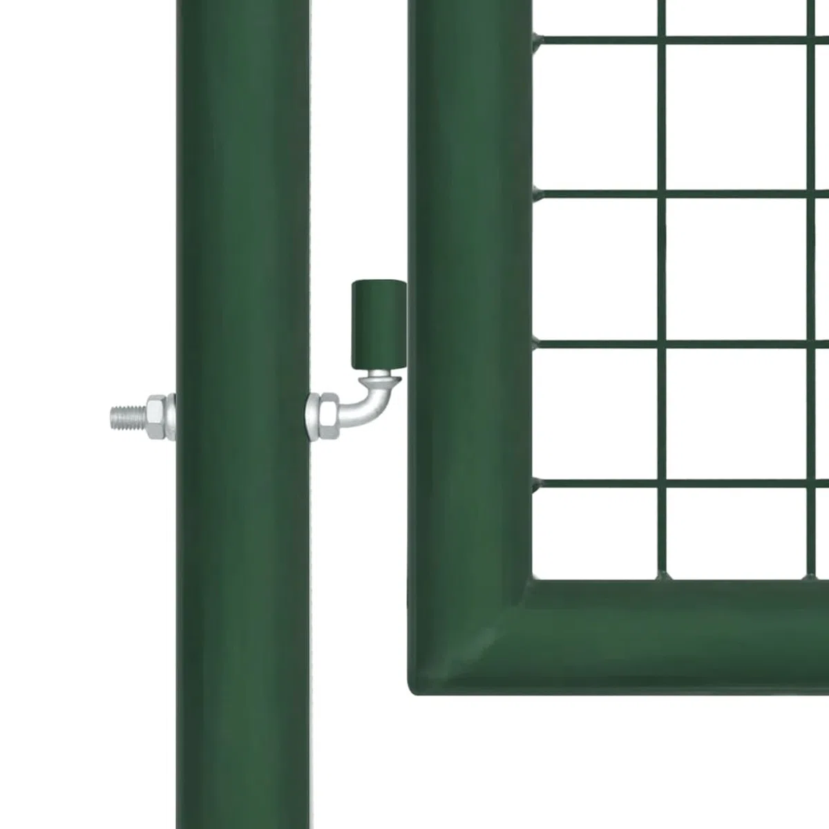 Puerta de jardín de malla de acero, 400 x 100 cm, color verde