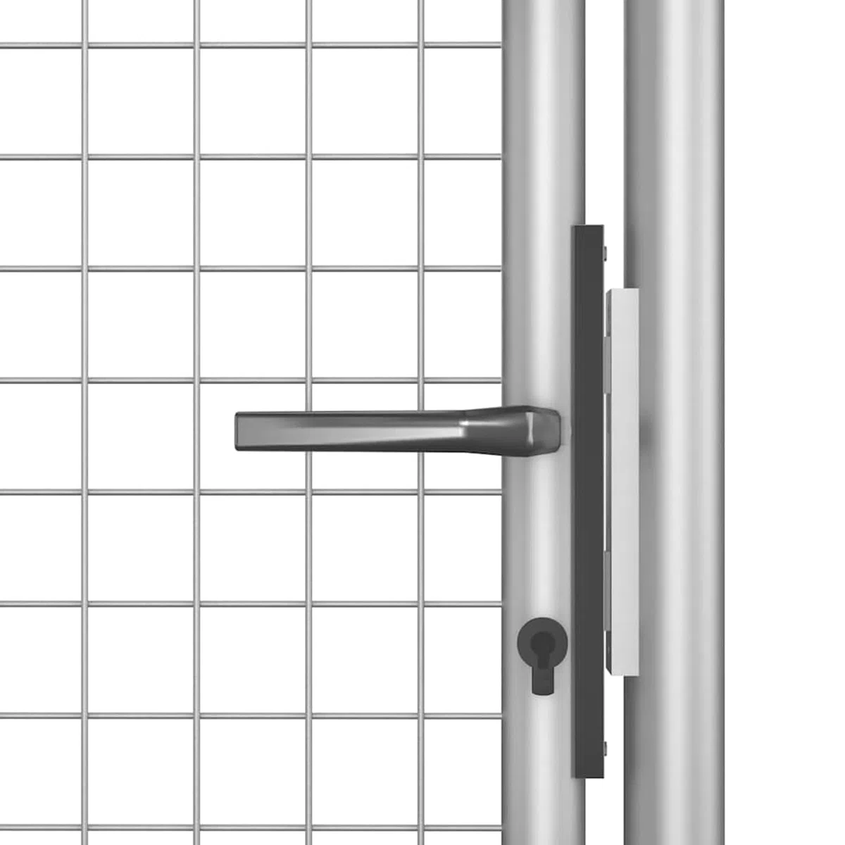 Tidyard Puerta de Jardín de Acero Galvanizado Segura y Resistente, 105x200 cm, para Aislamiento y Decoración
