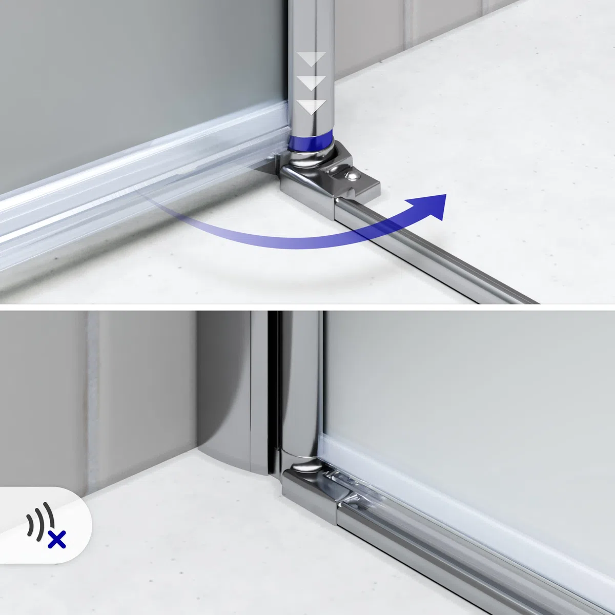Mampara de ducha Lima, regulable de 68-72 cm, altura 195 cm, puerta doble abatible, cristal de seguridad templado ESG 6MM satinado, perfiles cromados #DTF