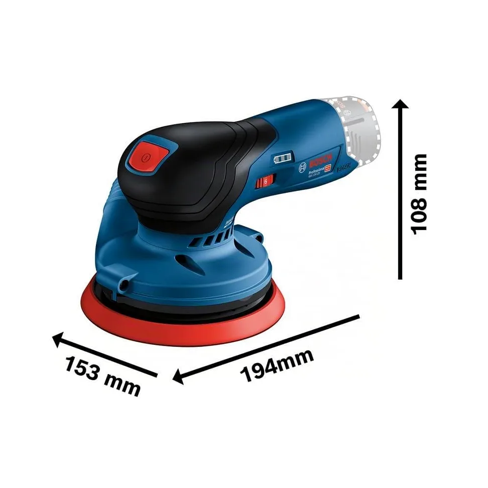 Bosch Professional 12V System lijadora excéntrica a batería GEX 12V-125 (incl. plato lijador [125 mm], 1 hoja de lija, bolsa para polvo, sin batería/cargador)