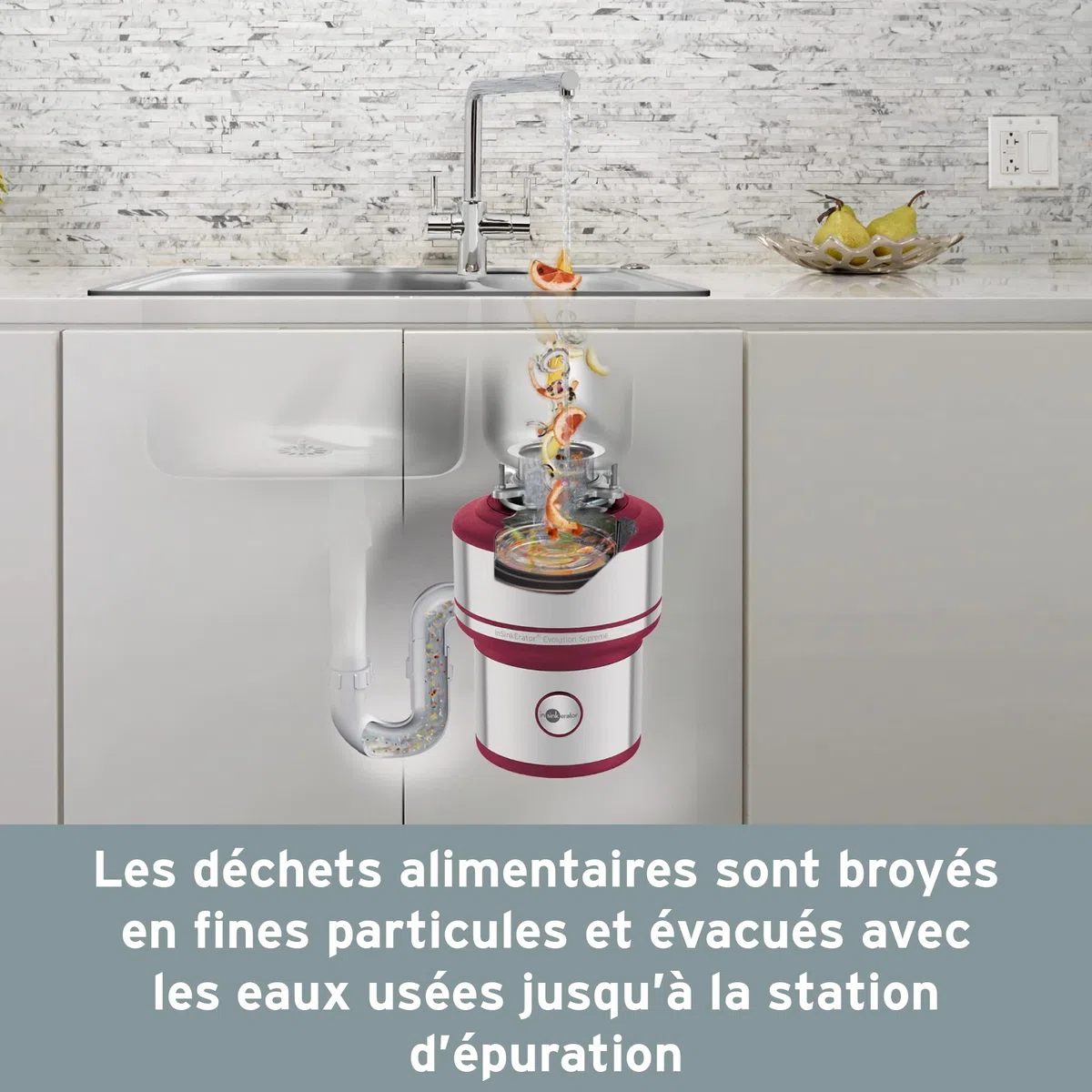 InSinkErator Sistema de eliminación de residuos de Alimentos, Rojo y Blanco, 344 mm