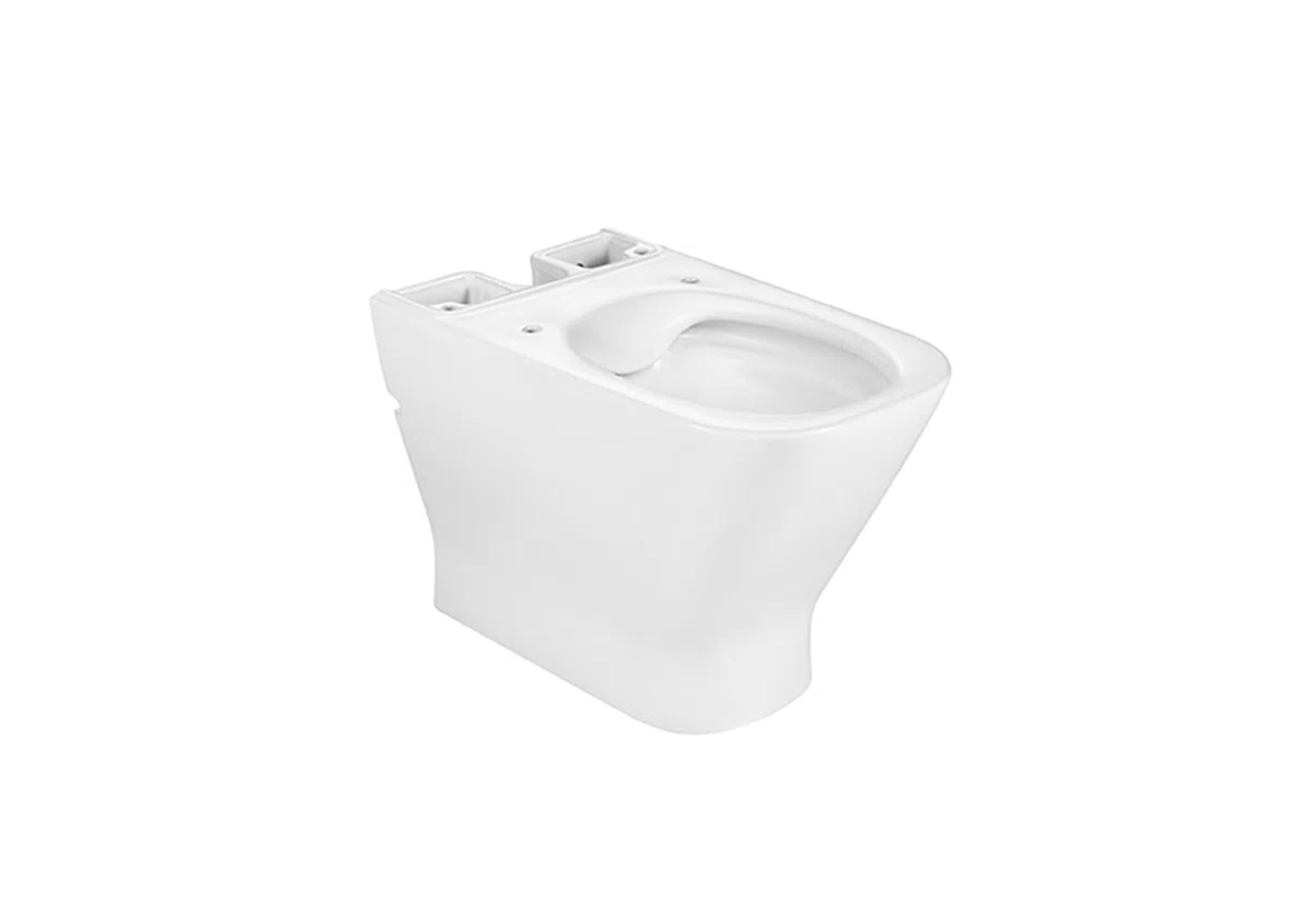 Roca A34273A000 Taza Compacta Rimless, The Gap Square, Adosada Pared, Salida Dual, Color Blanco (NO INCLUYE ASIENTO NI CISTERNA)