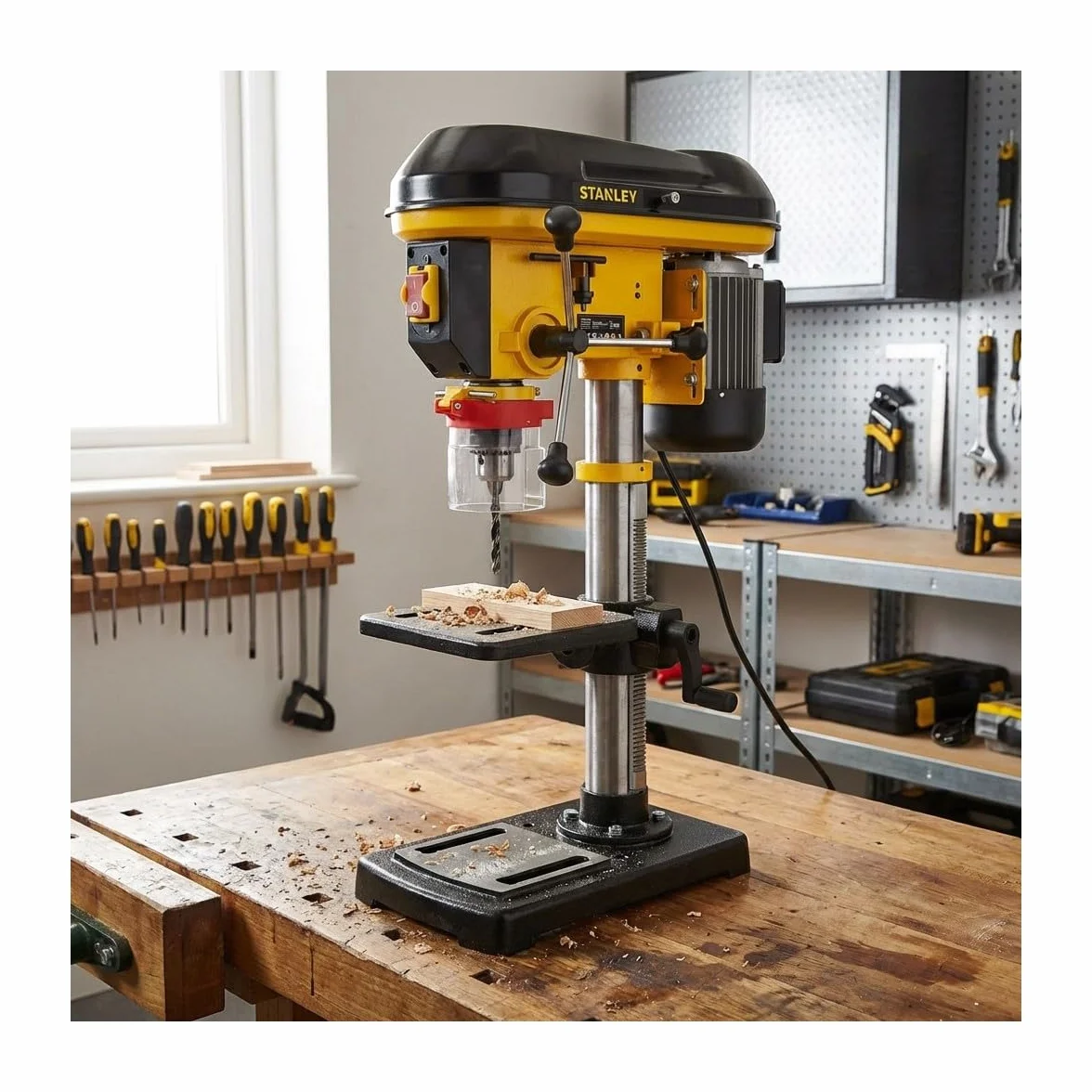STANLEY - Taladro de columna de banco 600W 9 velocidades Portabrocas de 3 a 16mm SXDP16720E