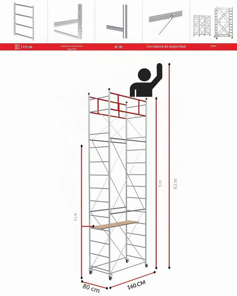 Andamio Fast (Altura de Trabajo 6,10m) - Made In Italy