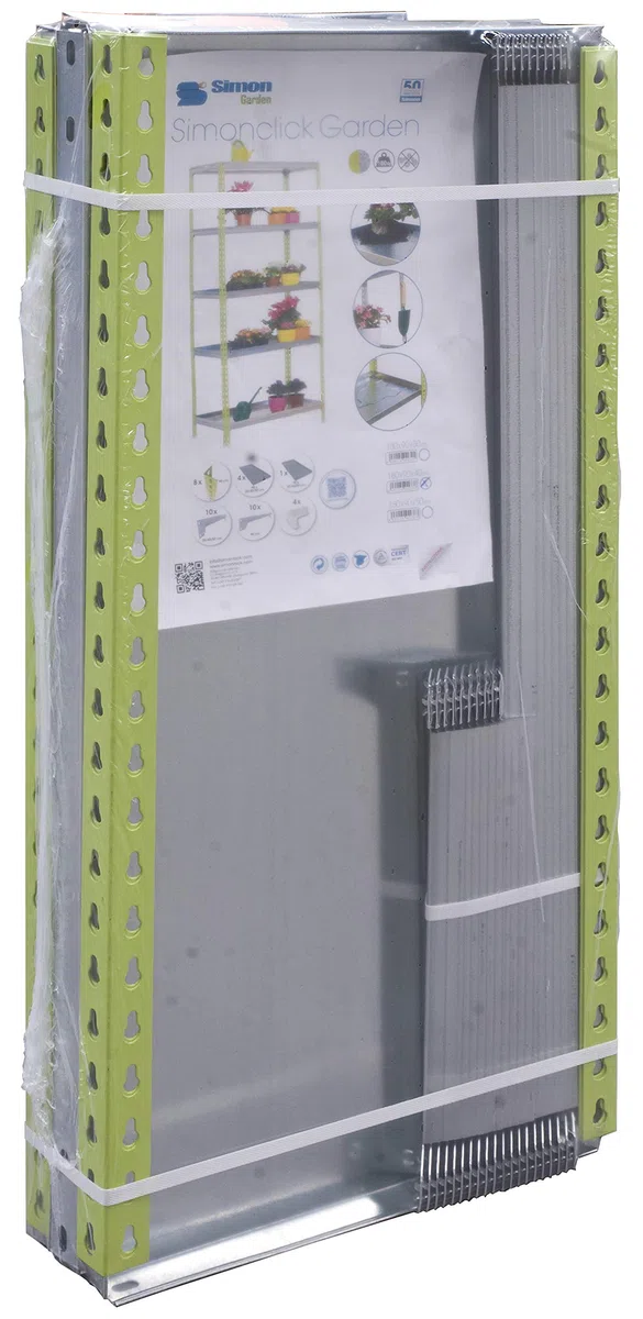 Simon Rack Estanteria para Plantas, Huerto Vertical, 1800x900x400 mm, 180 kg de Punto Flexión, 5 Estantes, Estanteria Plantas, Blanco/Galva - Simon Garden