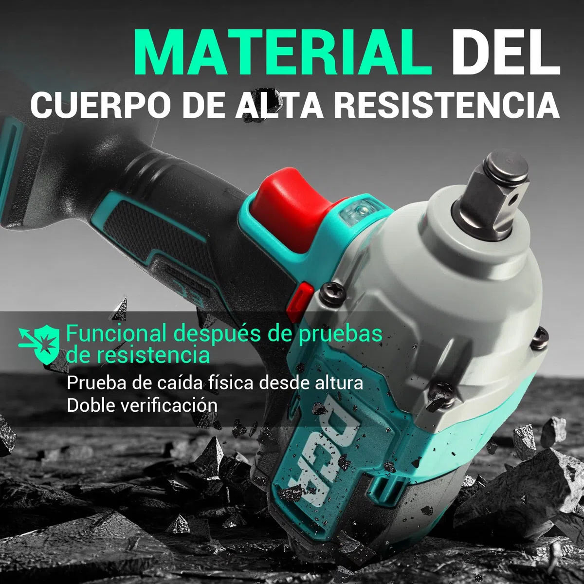 DCA Pistola de Impacto a Batería 20V, Llave de Impacto Motor Sin Escobillas 682 Nm Par Máximo, Encastre de 13 mm, 2 Baterías 4.0Ah, 4 Modos, Luz LED, Smart Loosen, ADPB520