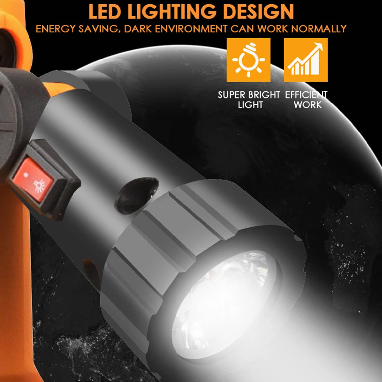 Lijadora de pared de 2880W,lijadora para paredes de yeso de 280-2800rpm,luz LED,accesorio mezclador,lijadora de paredes con 1-6velocidades variables,lijado grueso,placa de masilla autoadhesiva