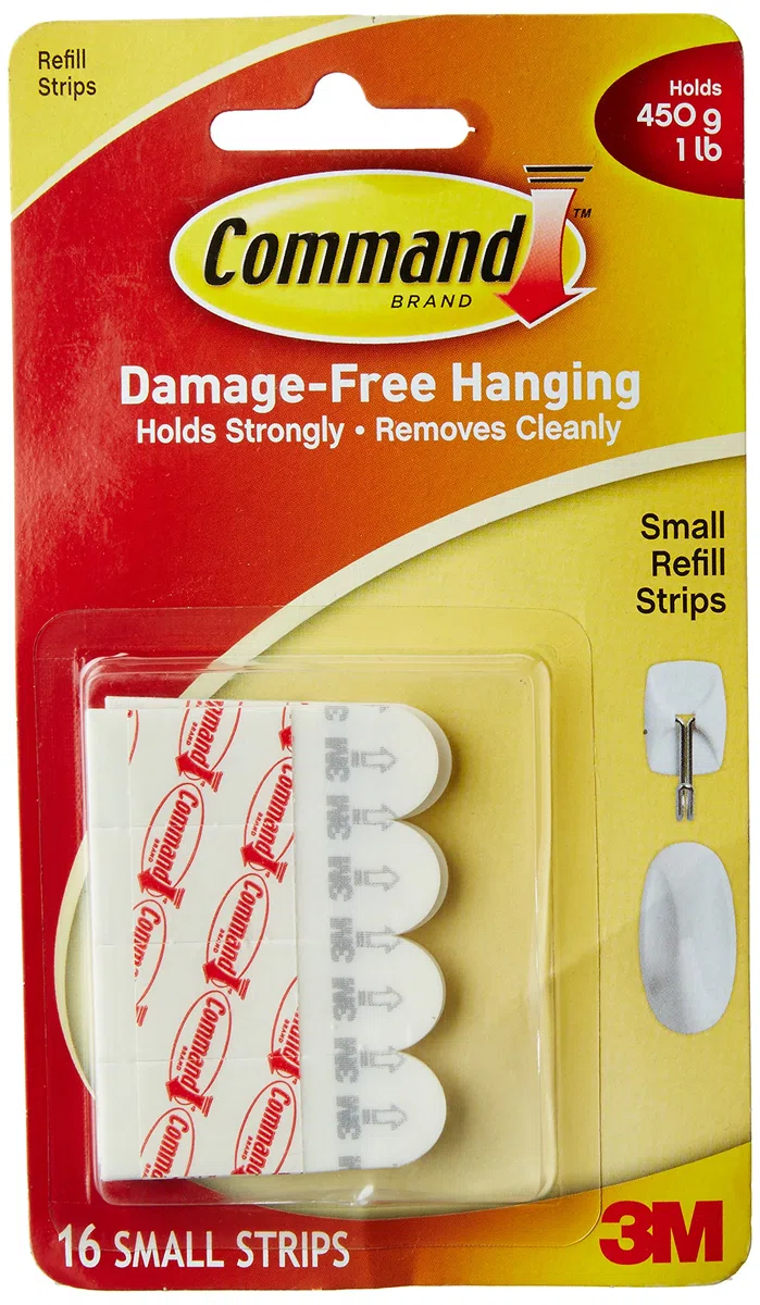 Command - Tira de recambio pequeña 17022P16PK (blanco, paquete de 16)