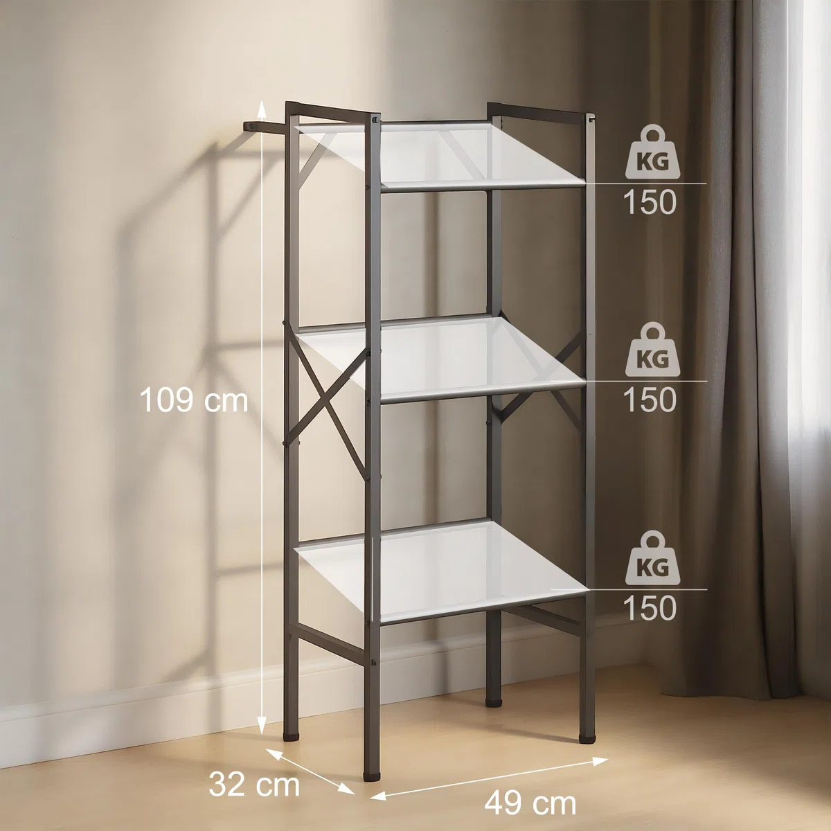 Relaxdays Estantería para Cajas de Bebida, 109x49x32 cm, 450 kg, Estante para Almacenar 3 Cajones Cerveza, Acero, Negro