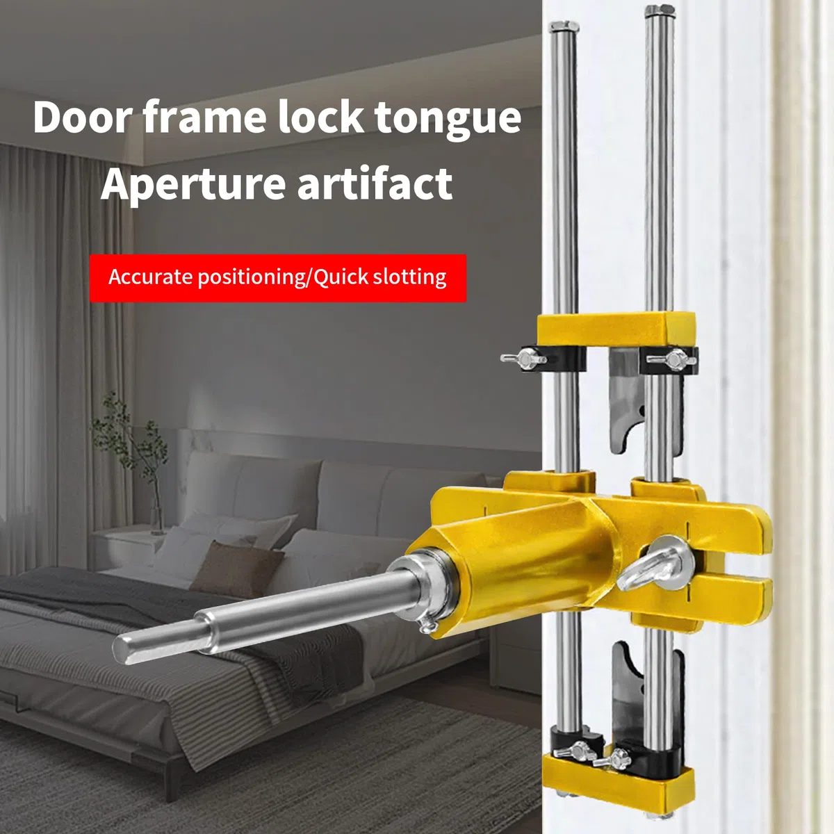 Máquina de mortaja de madera para puertas con kit de abridor de sierra perforadora de 18 mm, 22 mm, 24 mm, instalación de agujeros de bloqueo, herramienta de mortaja para cerradura de puertas