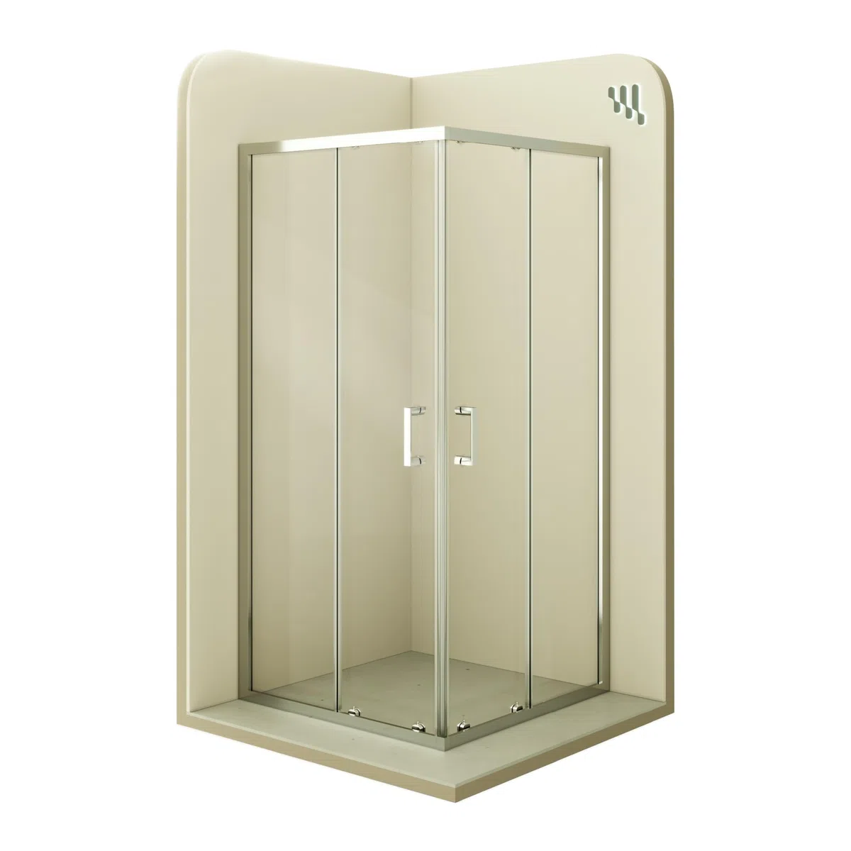 Mampara de Ducha Diana 70x140x190cm, REVERSIBLE, Puertas Correderas, Ajuste 67.5-69.5x137.5-139.5cm, Perfiles Cromados, Cristal Templado Transparente 6mm