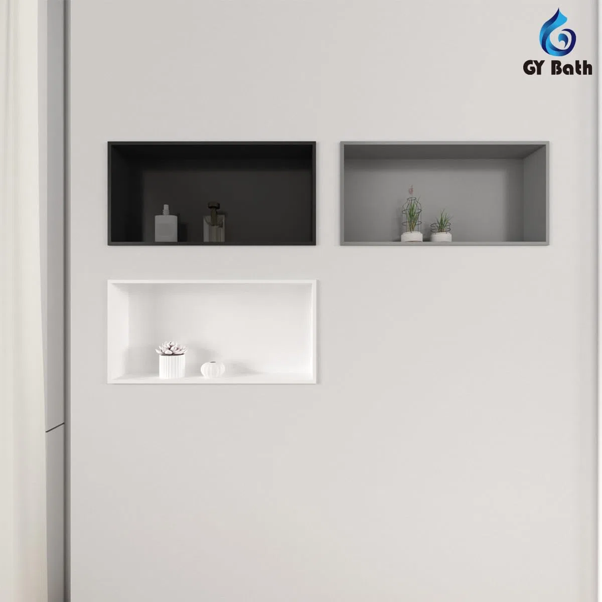 Nicho de Ducha 61 x 30 x 11cm, Estante de Ducha Empotrado de Acero Inoxidable, No Requiere Azulejos, Blanco Nicho de Pared