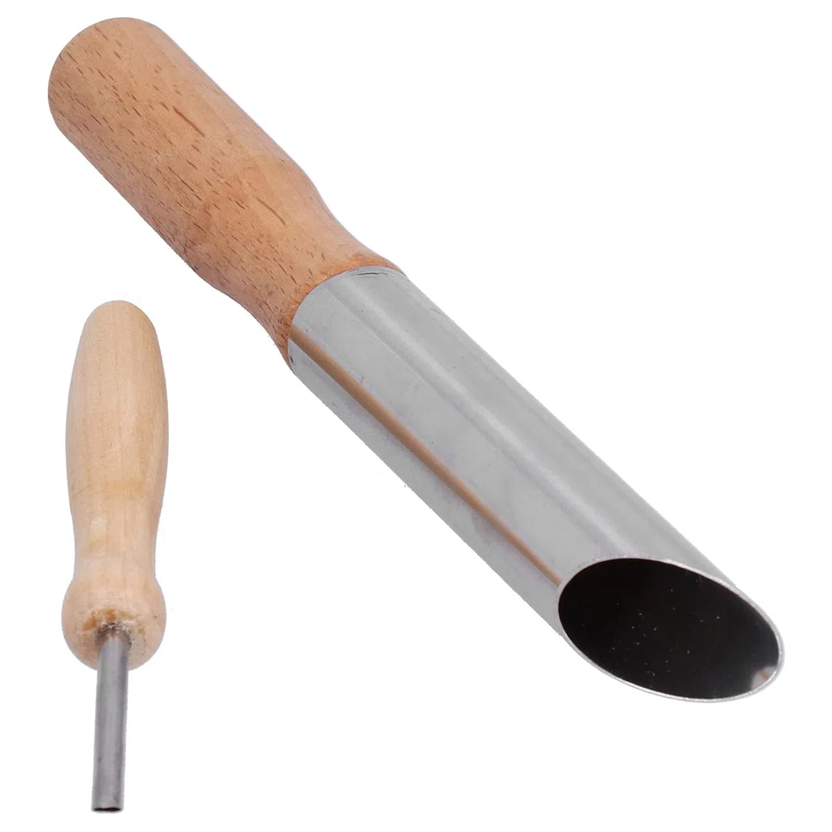 Pssopp Cortadores de Agujeros de Arcilla 4 Piezas, Herramienta Escultura Agujeros Perforación Cerámica Acero Inoxidable con Madera, Diseño Portátil, Uso Versátil para Escultura, Perforación, Ideal