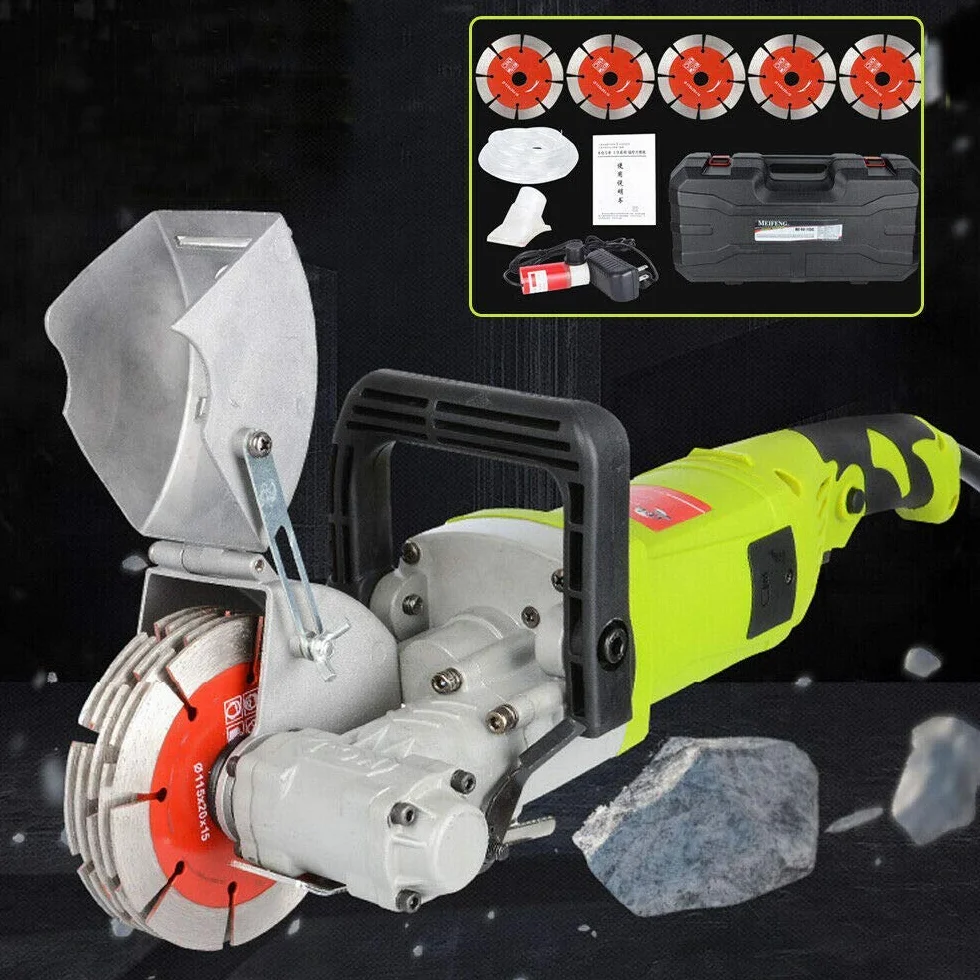 Fresadora de muros 4000 W 7500 r/min, máquina de corte de pared de hormigón con hoja de sierra, bomba de agua, cazador de pared eléctrica