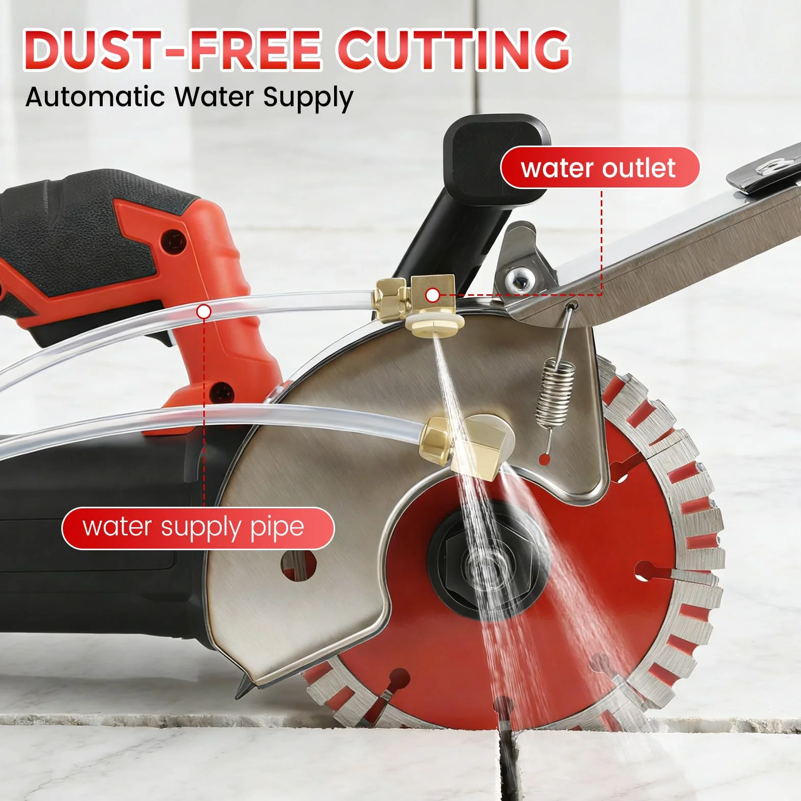 Rozadora de pared con sistema de eliminación de polvo, 1600 W, 7000 RPM, ancho de corte máximo de 35 mm, profundidad de canal de 40 mm, con 2 discos de corte de 133 mm